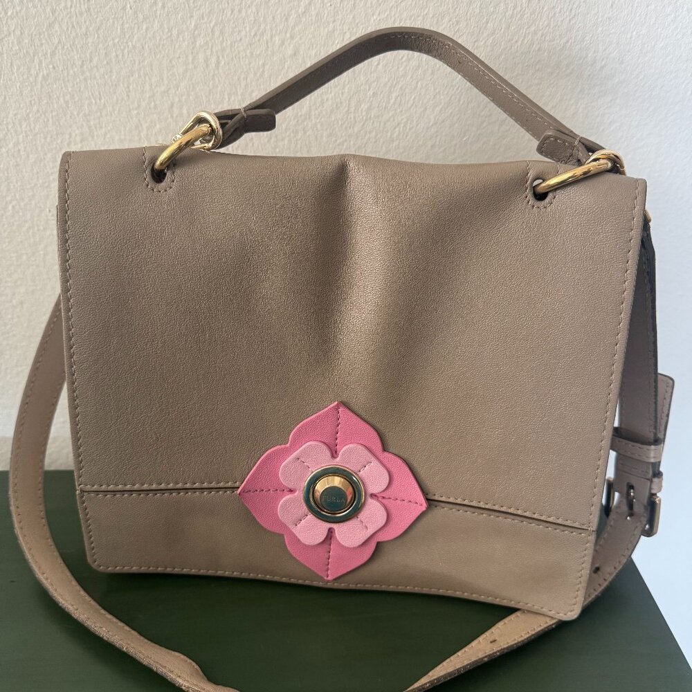 Authentic Limited Edition Leather Furla Delizia Bag, Italy Made